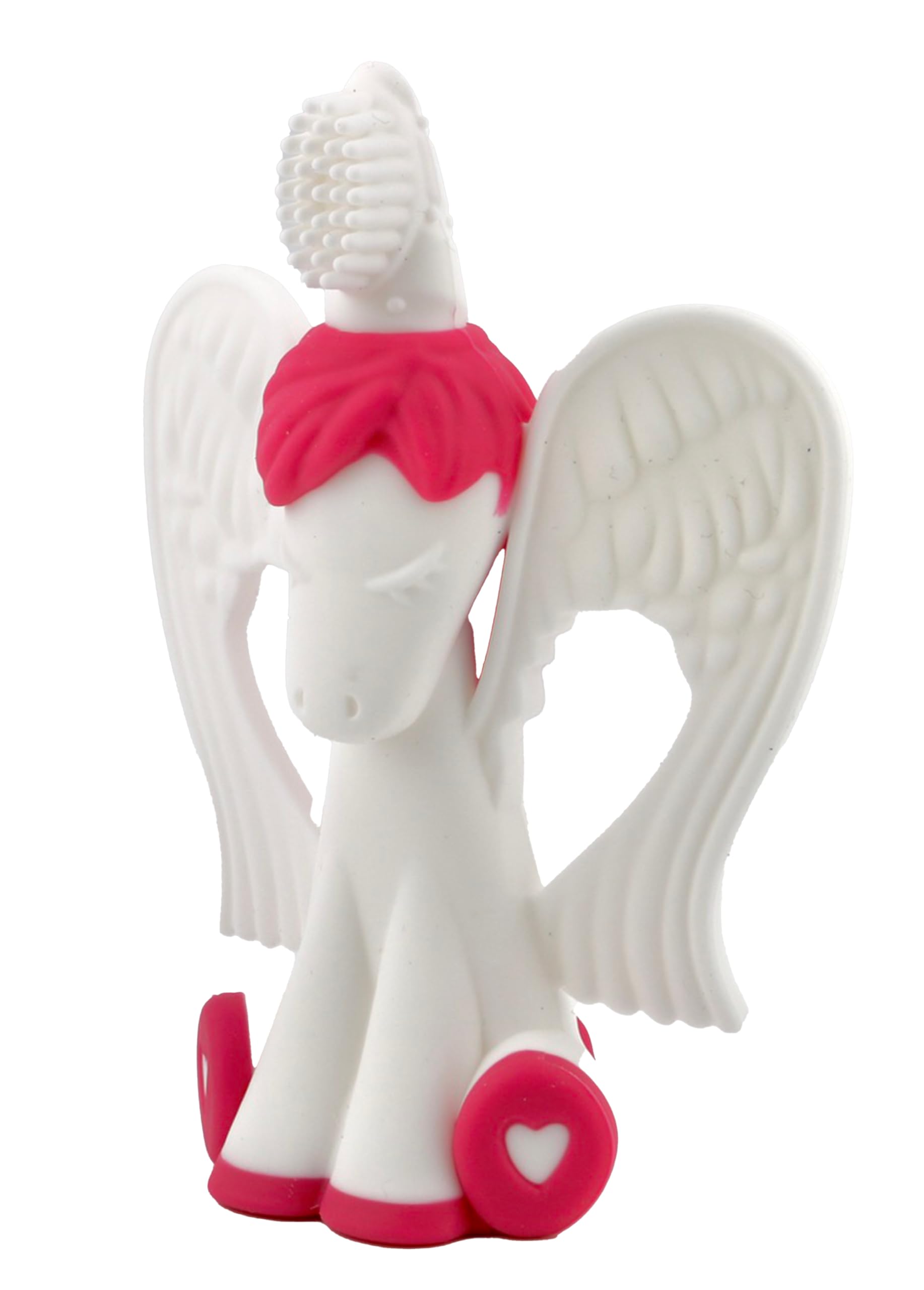 Baby Banana® Unicorn Toothbrush and Teether. Butter Soft Food Grade Bendable silcone with Feather bistles to gnaw on for All Baby Ages. Family-Owned