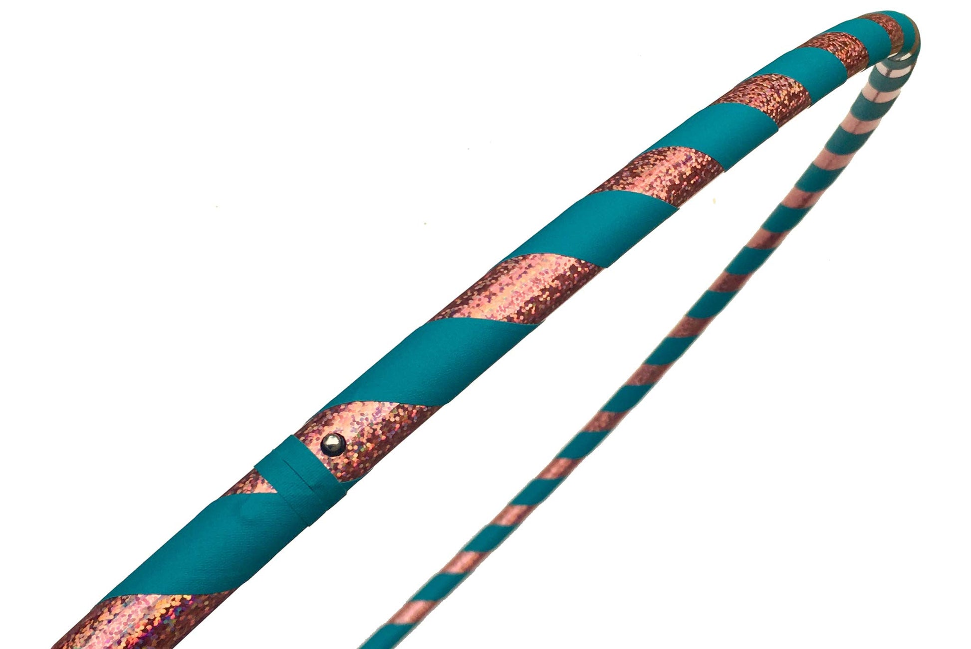 SpinMajik Kid's Hula Hoop Handmade for Fitness, Dance and Fun! Choose Your Tape Color and Child's Size (Teal & Sparkles, Large (36"))