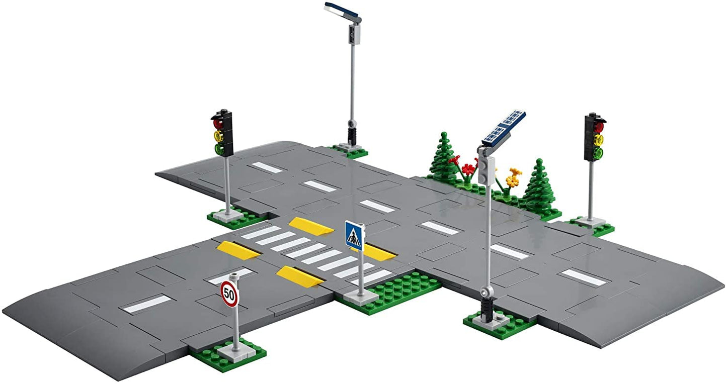 LEGO City Road Plates 60304 - Building Toy Set, Featuring Traffic Lights, Trees, Glow in The Dark Bricks, Combine City Series Sets, Great Gift