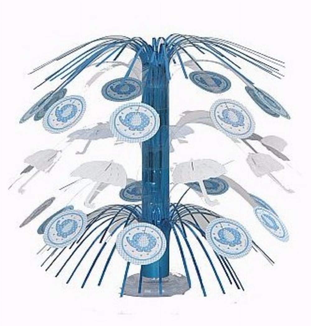 Unique 71180 Blue Elephant Boy Baby Shower Cascade Centerpiece Decoration, 1 Ct