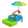 Step2 Waterpark Wonders Two Tier Water Table, Kids Water Activity Sensory Playset with Umbrella, Garden Hose Sprinkler Attachment, 11 Piece