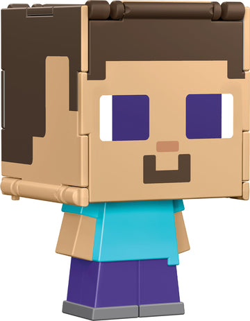 Mattel Minecraft Flippin’ Figs Figures Collection with 2-in-1 Fidget Play, 3.75-in Scale, Large Heads & Pixelated Design (Characters May Vary)
