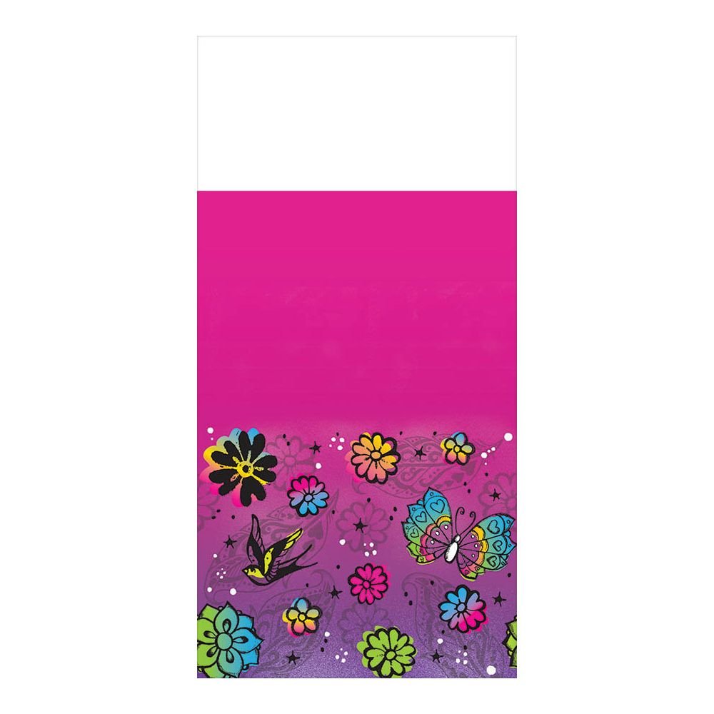 Amscan 571511 Plastic Table Cover | Magenta Disney© Tinkerbell Keep Flying Collection |54" x 96" Party Accessory 1ct.