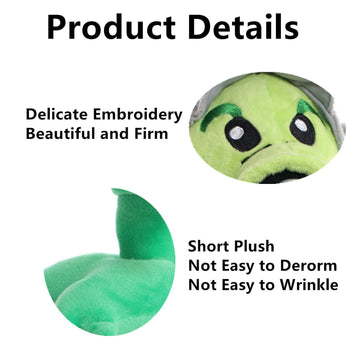 JHESAO 3 PCS Plants and Zombies PVZ Plush Toys - Brown Coat Gatling Peashooter, Ice Peashooter, Conehead Zombies Plushies New