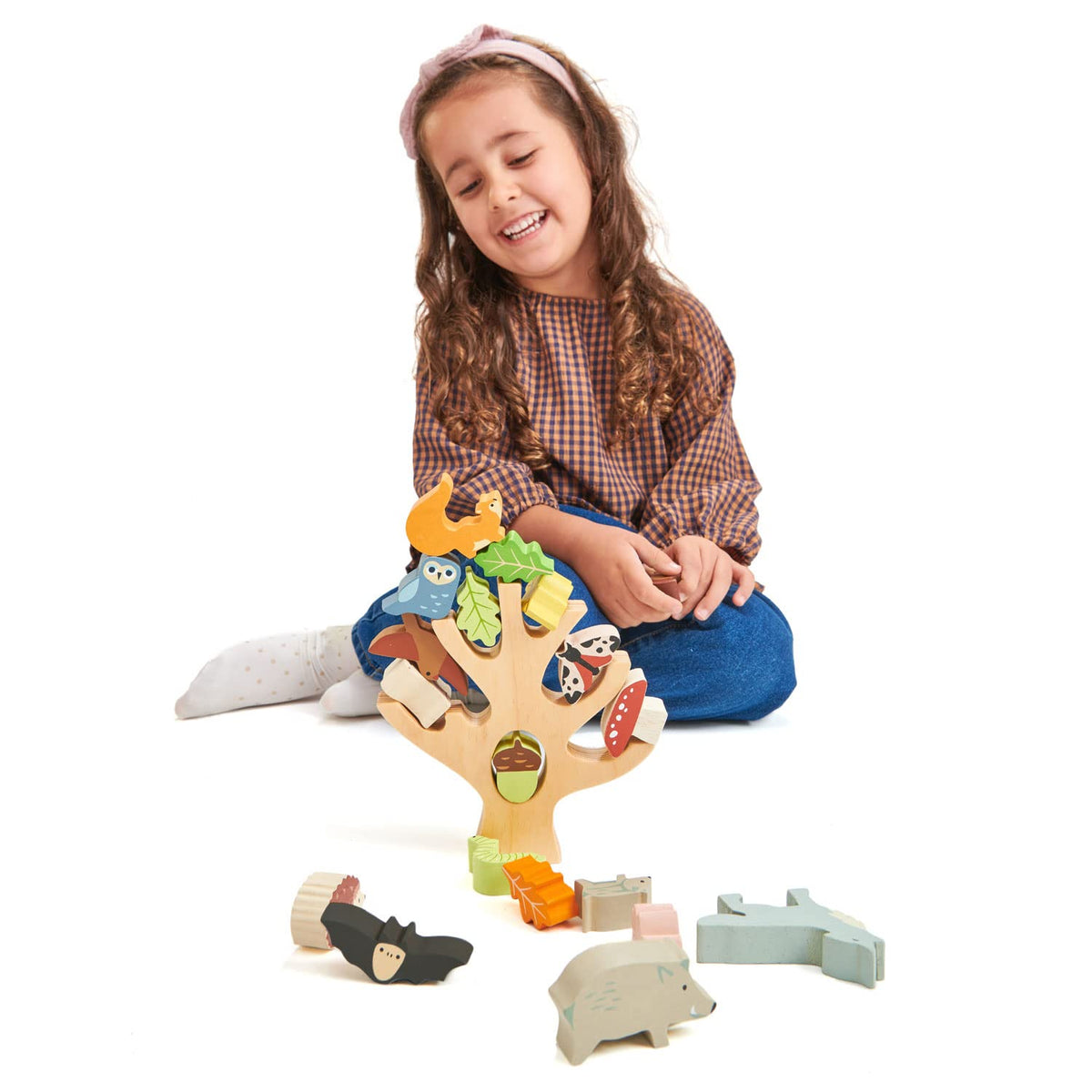 Tender Leaf Toys - Stacking Forest - Wooden Animal Balancing Game for Children and Toddlers - Manual Dexterity and Cognitive Development for Ages 18