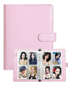 A5 Photo Card Binder with 30 Inner Sleeves (4-pocket and double-sided), 6 Ring 4 Pocket Trading Card Binder, PU Leather Card Collect Book with