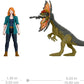 Mattel Jurassic World Dominion Human and Dino Pack, Claire & Dilophosaurus Action Figure Toys and Accessories