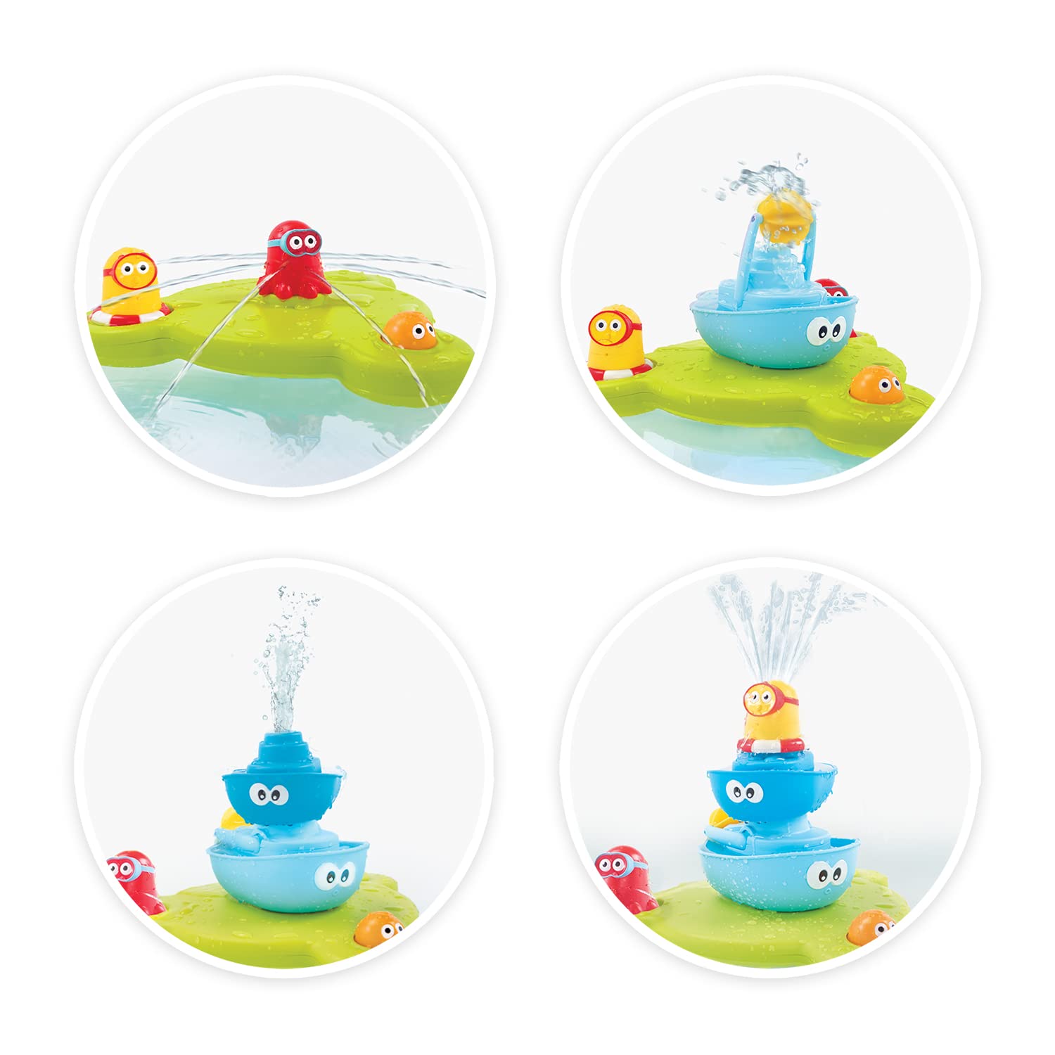 Yookidoo Stackable Baby Bath Toy (Ages 1-6 Years) Stack N' Spray - 7 Moveable Pieces - Interactive Fun Toy for Bath Time - for Toddlers, Babies, Kids