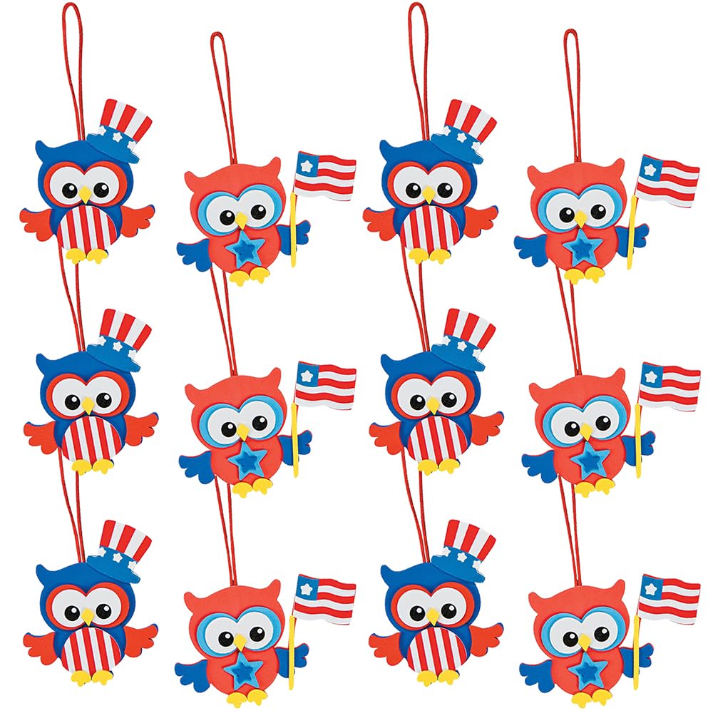 Patriotic Owl Ornament Craft Kit -12 - Crafts for Kids and Fun Home Activities