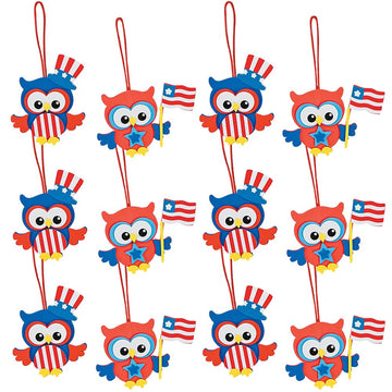 Patriotic Owl Ornament Craft Kit -12 - Crafts for Kids and Fun Home Activities