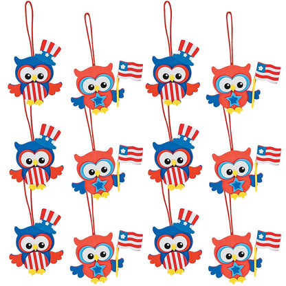 Patriotic Owl Ornament Craft Kit -12 - Crafts for Kids and Fun Home Activities