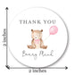 2-Inch Round Cute Bear with Pink Balloon Thank You Beary Much Favor Stickers - Set of 40