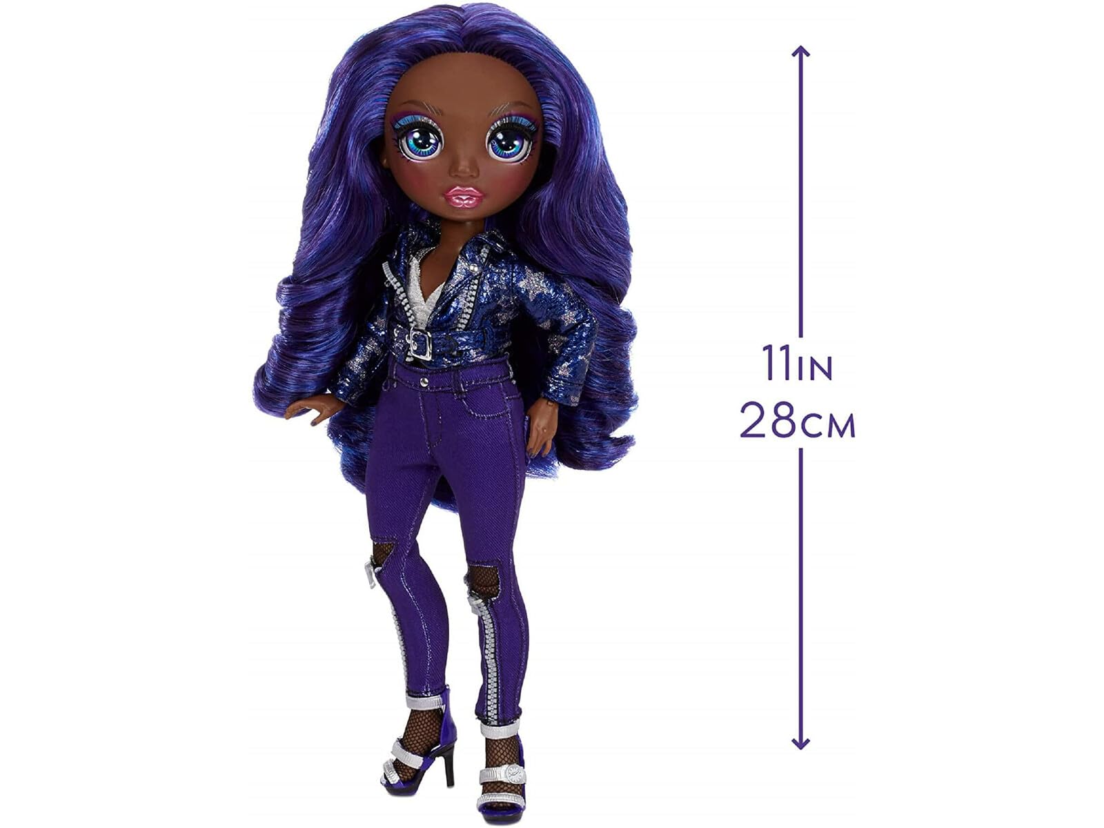 Rainbow High Krystal Bailey - Indigo (Dark Purple) Fashion Doll with 2 Outfits to Mix & Match and Doll Accessories, and Toy for Kids 6-12 Years Old