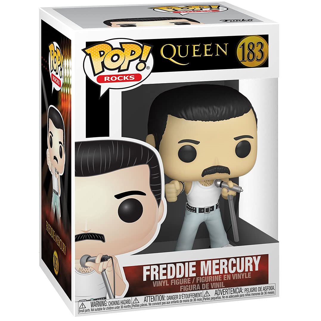 POP Freddie Mercury Radio Gaga 1985 183 Rocks Queen Vinyl Figure (Includes Compatible Ecotek Plastic Box Protector Case)