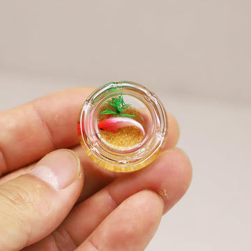 Dollhouse Fish Tank, Miniature Round and Square Goldfish Tank, Mini Miniature Goldfish Aquarium, for Dollhouse Miniature, Fairy Garden, Diorama