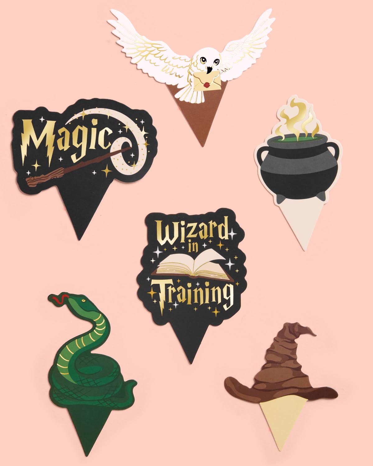 xo, Fetti Wizard in Training Cupcake Toppers + Wrappers - Set of 24 | Kids Cake Decoration, Magic Party Decor, Sorcerer Supplies, Dessert Accessory