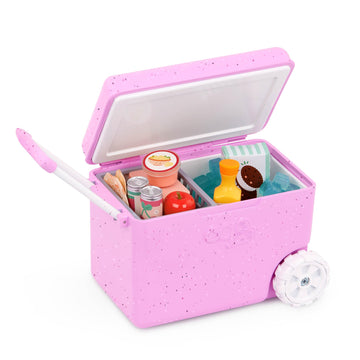 Our Generation - OG Camping Cooler - Accessories for 46 cm dolls - Wheeled Cooler - Pretend to Eat Toys - Imaginary Play - Ages 3+