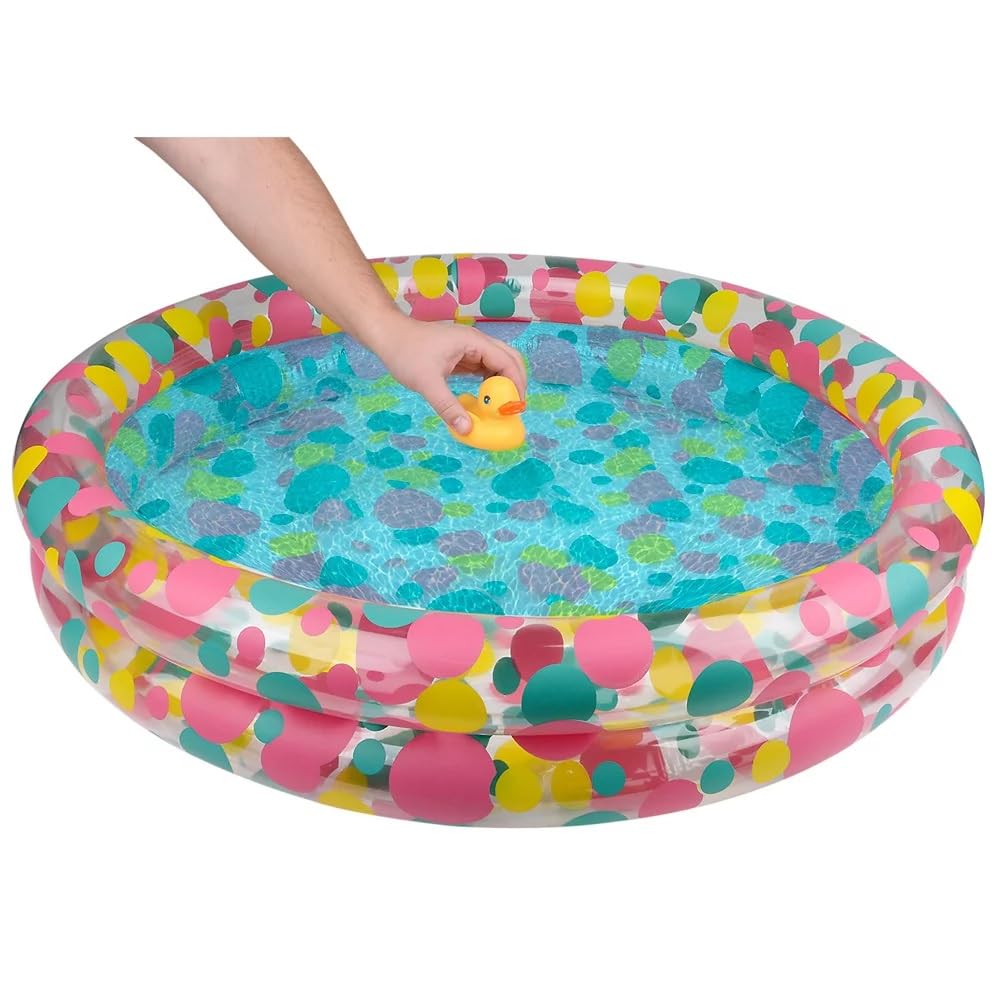 Duck Pond Pool Inflate (3' X 6") Funky Color Inflatable Kiddie Pool Could be Used as Weighted Matching Game Duckies