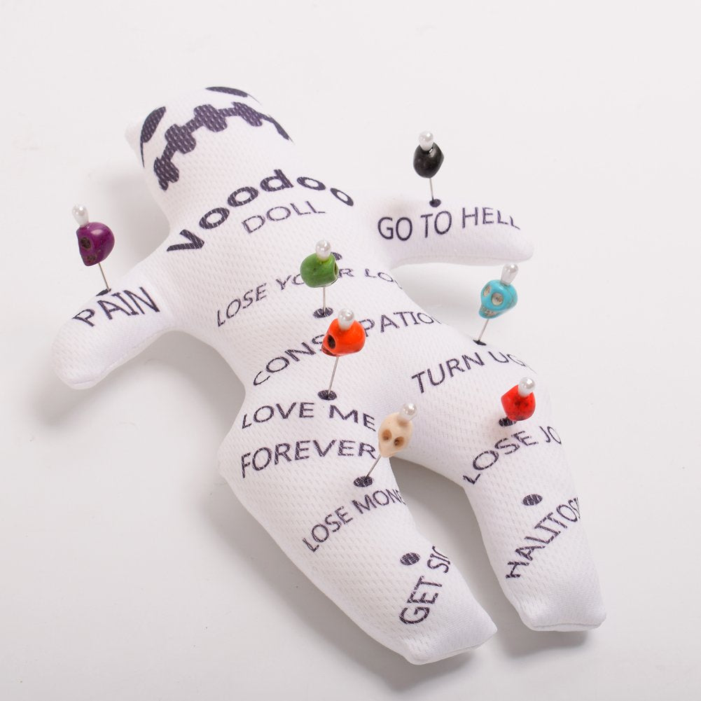 GRACEART 9 inch Voodoo Doll Revenge Spell with 7 pcs Skull Pins (Style-A)