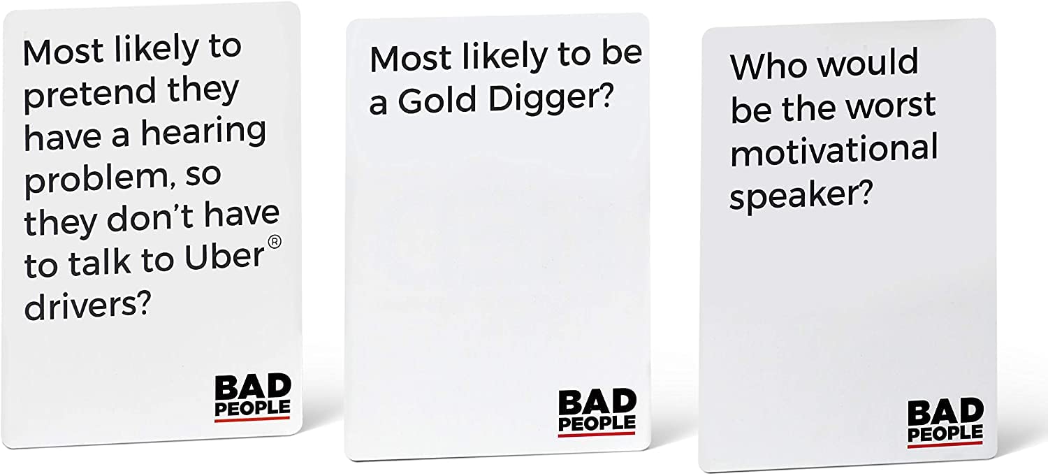 BAD PEOPLE Party Game - RED Expansion -100 New Question Cards for the Hilarious Adult Card Game for Fun Parties and Board Games Night with Your Group