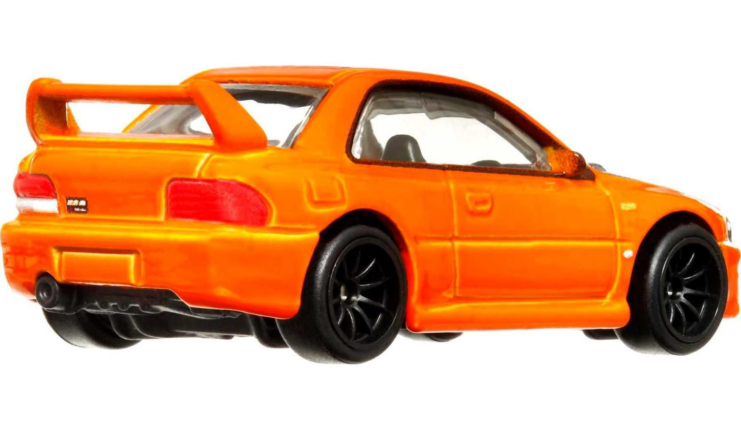 Hot Wheels Car Culture Circuit Legends Vehicles for 3 Kids Years Old & Up, Subaru WRX Sti 22B, Premium Collection of Car Culture 1:64 Scale Vehicles
