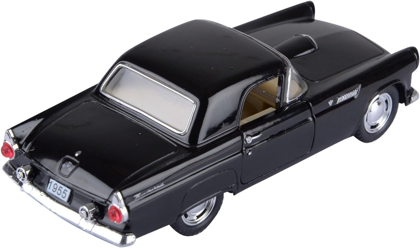 KiNSMART - 1955 Ford Thunderbird Hard Top 5" 1:36 Scale Metal Model Toy Classic Car (Black)