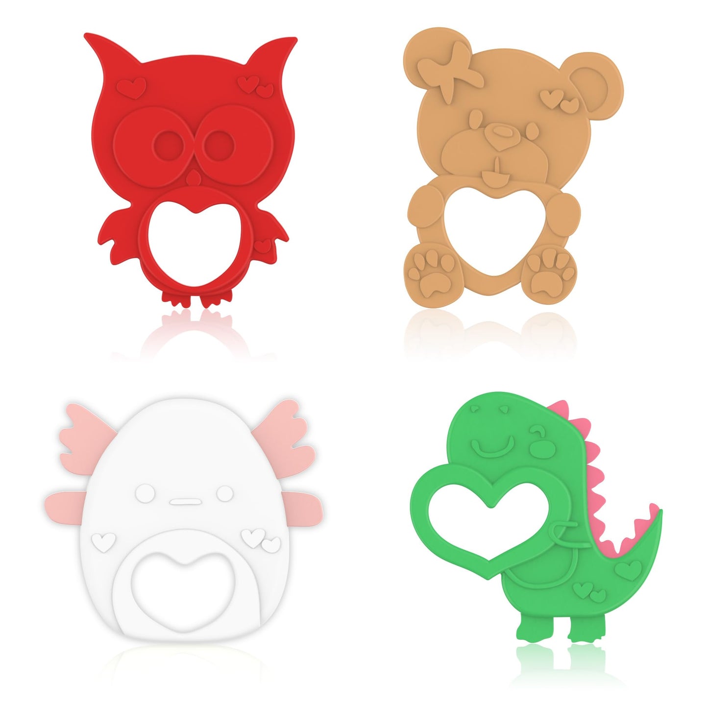 Seeiuua Valentines Teething Toys, Soft Silicone Baby Soothing Teether, Chew Toys, Baby Valentines Gifts, Birthday Gifts for Baby Teether Toy