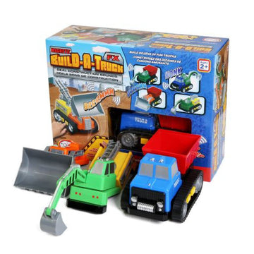 Popular Playthings Magnetic Build-A-Truck Set, Construction Vehicles for Kids Creative Truck Play, Gifts for Toddlers Ages 2 & Up - 4 Pieces