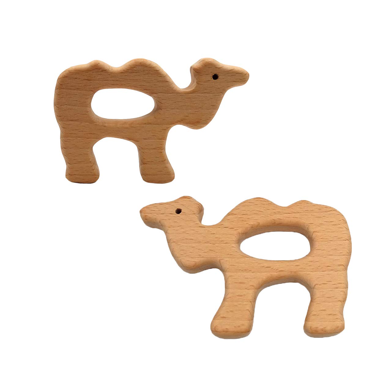 Natural Wooden Camel Children Toys Pendant Pure Natural Beech Wood Animal Toy Shape for Handmade Necklace/Bracelet (Camel)