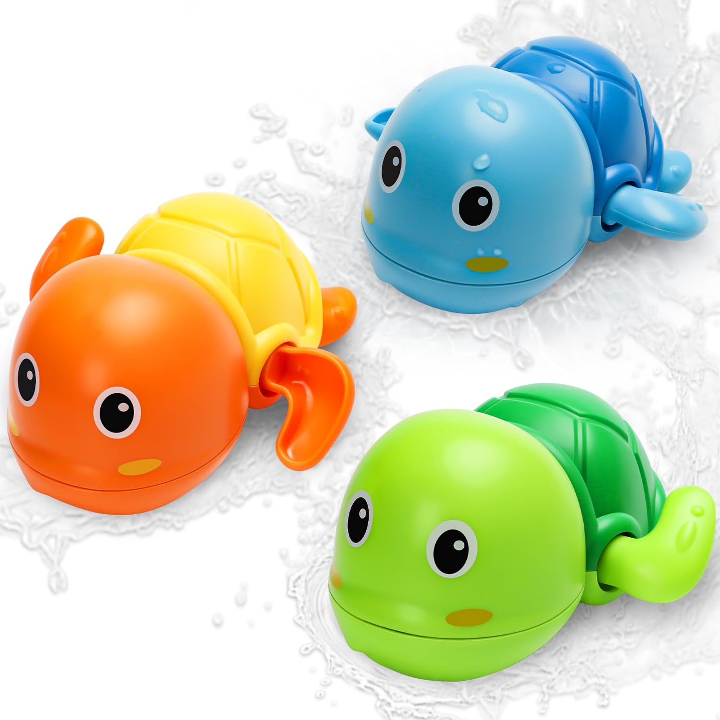 Bath Toys, Cute Swimming Turtle Baby Bath Toys for Toddler 1-3, Water Pool Floating Wind Up Toys for 1 Year Old Boy Girl Gifts, Infant Toddlers Kids