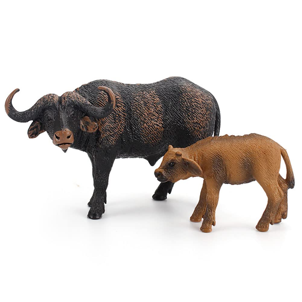 3 Pcs African Safari Bull Action Figure Toy, Realistic Buffalo Figurines Collection Playset Preschool Science Educational Learn Cognitive Props?