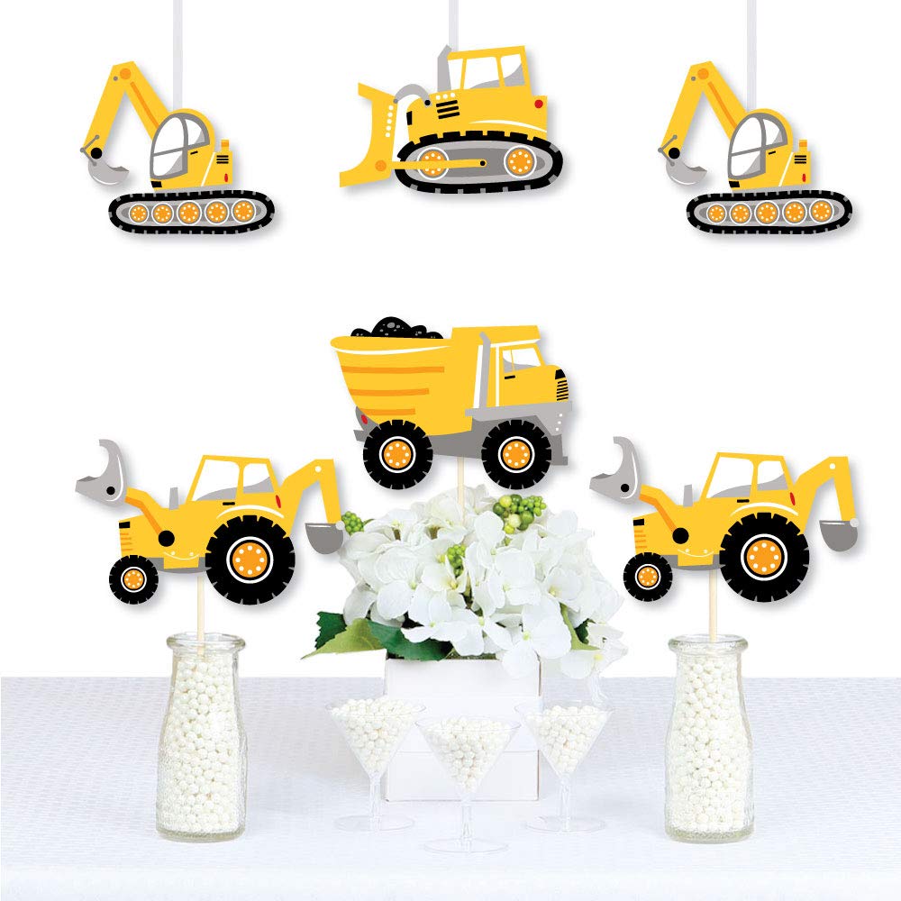 Big Dot of Happiness Dig It - Construction Party Zone - Dump Truck Bulldozer Backhoe Excavator Decorations DIY Baby Shower or Birthday Party