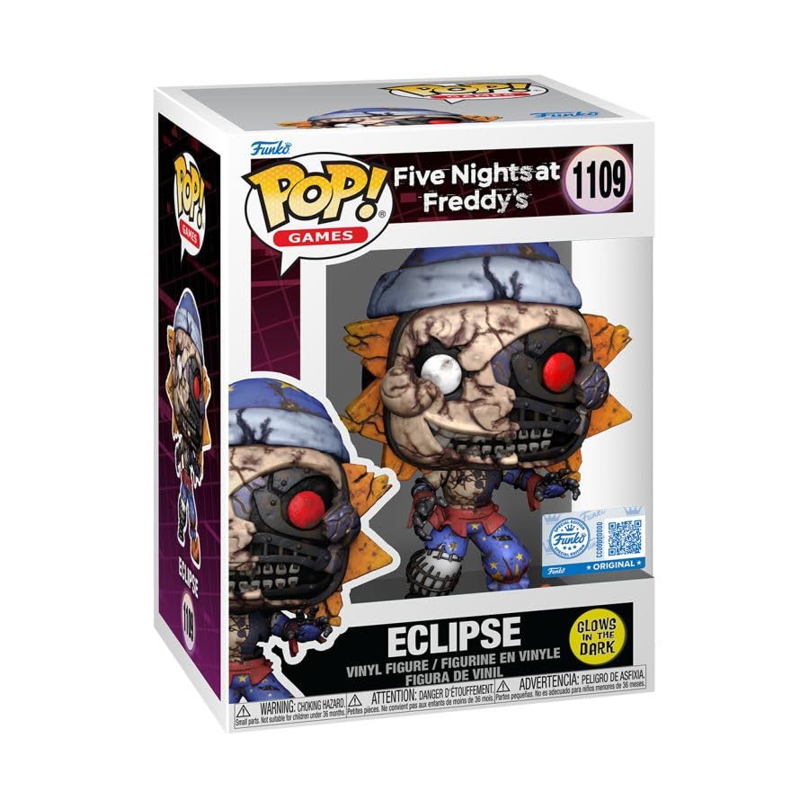 Funko Pop! Games Five Nights at Freddy's: Security Breach Eclipse Vinyl Figure, Glow in The Dark, 4.6 Inches Tall, #1109 Exclusive Collectible