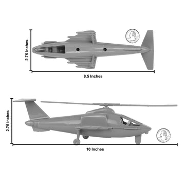 TimMee Air Support Helicopters - 2pc Gray Plastic Army Men Choppers US Made