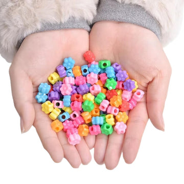 Fabulous Flower Pony Beads - Bulk Set of 600 - DIY Crafts for Kids