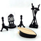 Melody Jane Dolls House Victorian Fireplace Companion Set & Clock Black Miniature Accessory