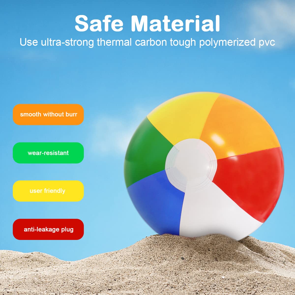 Lamnhin 16'' Beach Balls for Kids - 3 Pack Beach Ball Bulk Inflatable Pool Beach Balls Bulk Hawaiian Tropical Theme Party Decorations Favors Supplies
