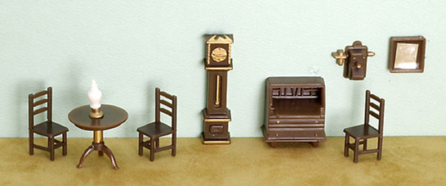 Aztec Imports, Inc. Dollhouse Miniature 1/4" Scale 9 Pc Living Room SET #G1452