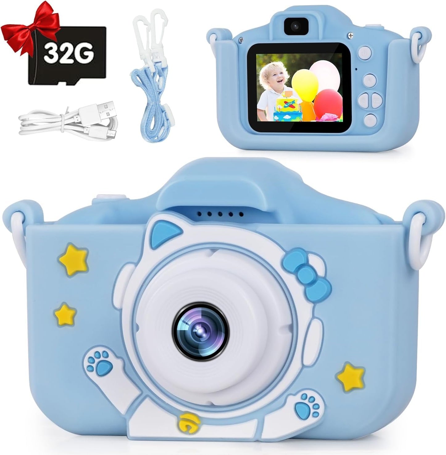 Kids Camera for 3-12 Years Old,Toddlers Childrens Girls & Boys Selfie Camera, 48 MP 1080P IPS Screen Dual Digital Toy Camera, Perfect for Kids