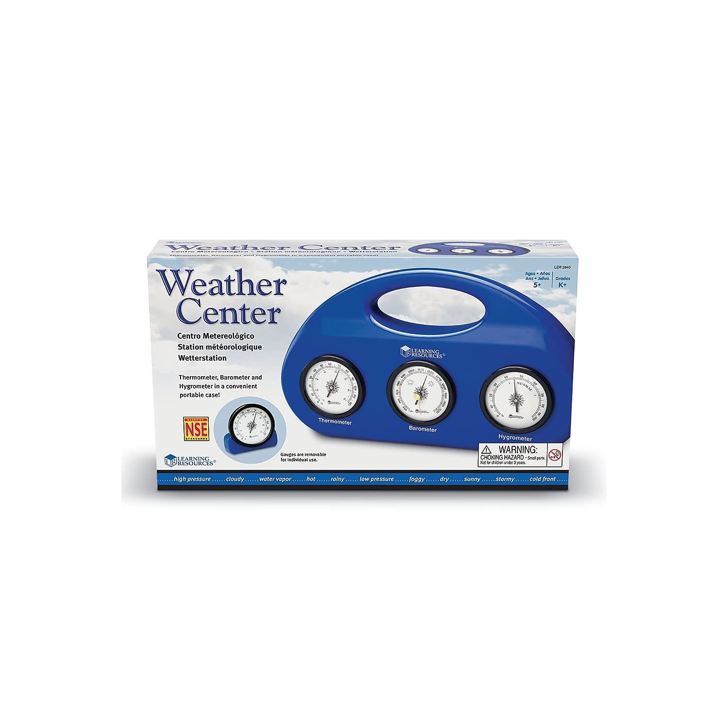 Learning Resources Weather Center Kit, Weather Science for Kids, Meteorology for Kids, Science at Home, Barometer, Thermometer, Hygrometer