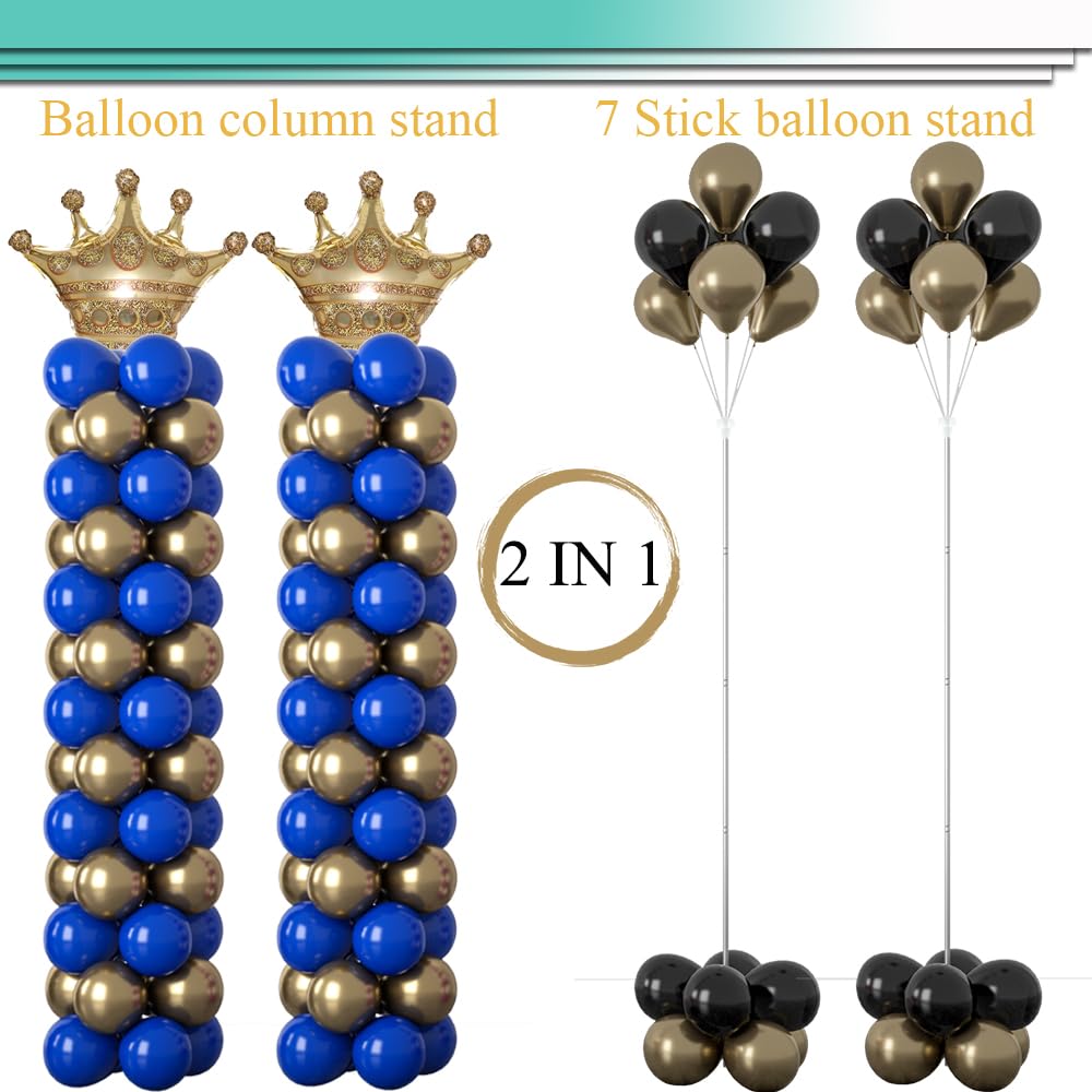 Decojoy Balloon Column Stand Kit Set of 2, 2IN1 Balloons Holder Sets Ballon Arch stand for Floor, 9 Feet Height Adjustable Metal Baloon Tower Pillar