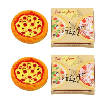4-Piece 1/12 Miniature Pizza Set, Miniature Pizza Dollhouse Decoration Accessories Resin Mix Pizza Mini House Food Decoration Accessories Dollhouse