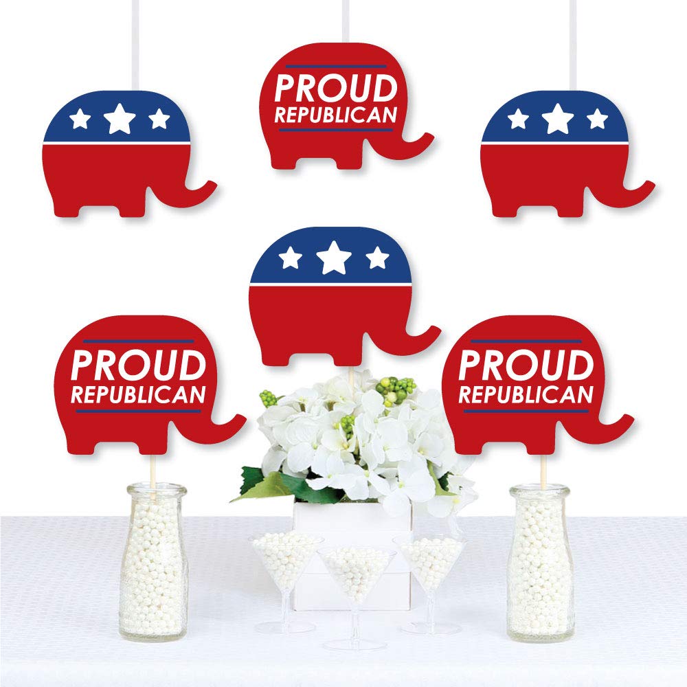 Big Dot of Happiness Republican Election - Elephant Decorations DIY Political Party Essentials - Set of 20