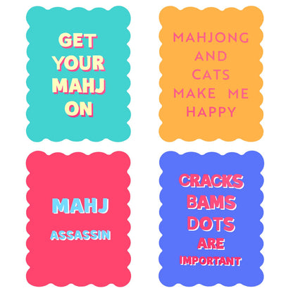 Xelbreelark Mahjong Tile Shufflers Set of 4, Ripple-Edged & Stylish Printed Design Portable Plastic Mahjong Accessories for Fast Mixing, Easy Wash