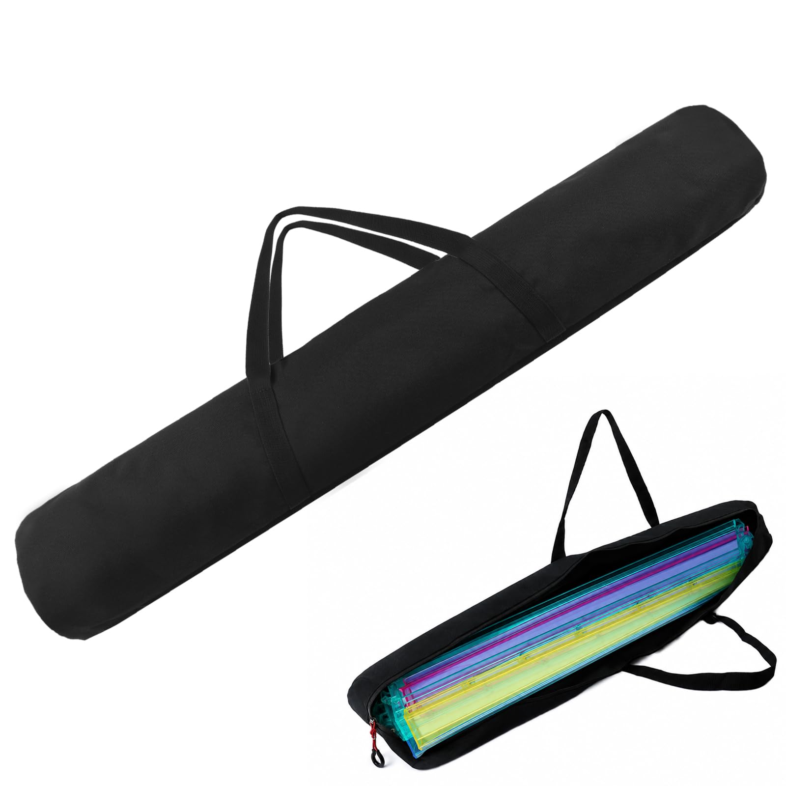 YCQDDA Mahjong Rack Bag, 24 x 5.5 Inch Canvas Carrying Case for Mah Jongg Racks and Pushers, Long Storage Organizer with Handles, Bag Only