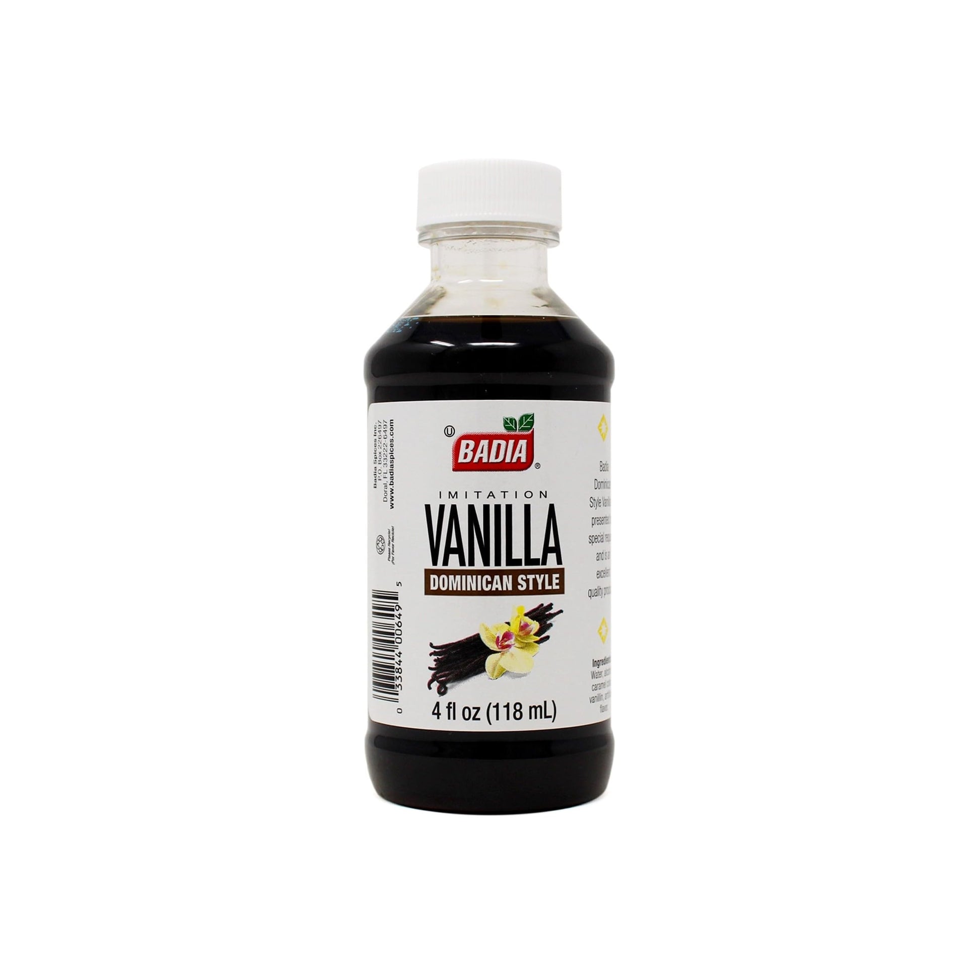 Badia Vanilla Extract Imitation Dominican Style, 4 oz - Rich Vanilla Flavor for Baking, Desserts & Beverages