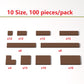 100 Piece Brown Building Tiles Bulk Assortment Pack, Tiles Accessories for Building with 10 Size, Compatible with Lego Parts and Pieces