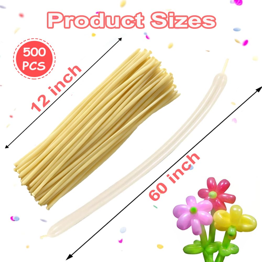 500Pcs 260 Clear Long Balloons, Twisting Animal Balloons Thickening Latex Magic Long Balloon for Animals Modeling Wedding Birthday Party Decorations