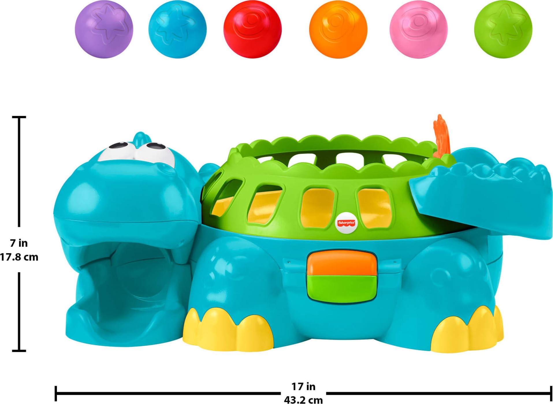 Fisher-Price Poppity Pop Musical Dino Ball-Popper, Blue