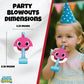 Unique Baby Shark - Party Hats, Blowouts & Sticker Bundle | Officially Licensed | 8 Hats, 8 Blowouts & 1 Sticker Sheet | Birthday Party Supplies Set |